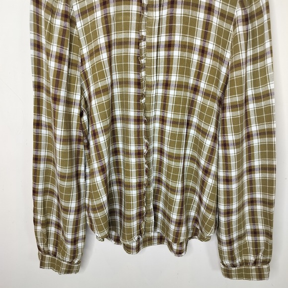 Ann Taylor LOFT Plaid Ruffled Shirt - Picture 3 of 10